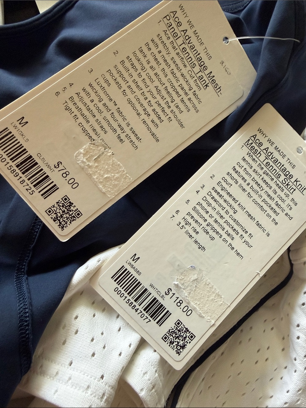 Lululemon Ace Advantage Tennis Set Bundle White/Club Blue Size Medium NWT 🤍💙 - Picture 6 of 8